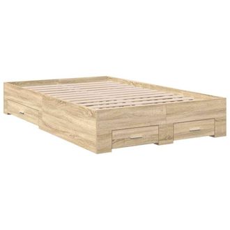 Berkfield Home Bed Frame without Mattress with Drawers Double Engineered Wood in Beige