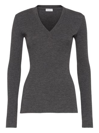 Brunello Cucinelli Brunello Cucinelli Wool V Necked Sweater