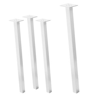 ML Design Set 4x patas de mesa 72 cm inclinadas de acero 4x4 cm blanco brillante