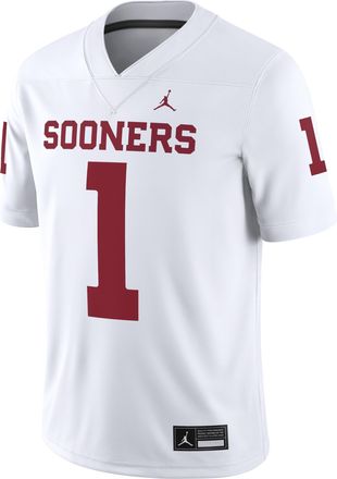 Nike Jordan Mens Oklahoma Sooners Jordan Brand Dri-FIT College Game Jersey in White | JC2F08AVOKN-U8J