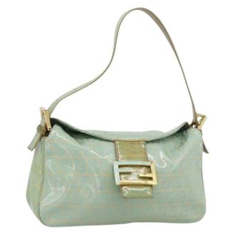Fendi Pre-owned Vintage Canvas Shoulder Bag - Dames - Pre-owned - Groen - Maat: ONE Size