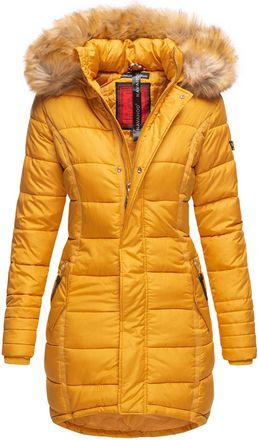 Navahoo Dames Winterjas Papaya - Getailleerd, Warm & Met Afneembare Bontkraag