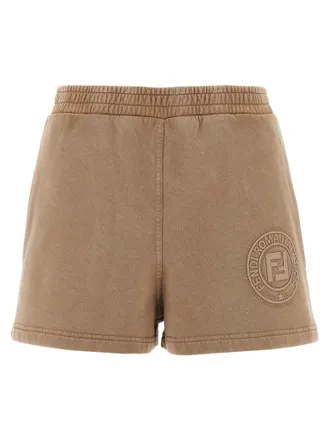 Fendi Brown Cotton Bermuda Womens Shorts