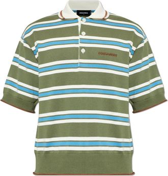 Dsquared2 Polo Shirt - Heren - Polos - Groen - 2XL - Katoen - Tops