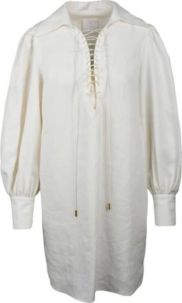 Givenchy Short Dresses, female, Beige, Size: M Tunica Garzata