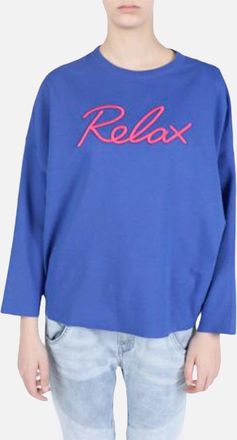 Diesel Womens DIESEL F GERTRUDE Womens Crew Neck Sweatshirt Ribbed Casual Blue Pullover Jumper - Size: 10/8