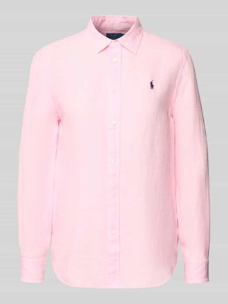 Polo Ralph Lauren Hemdbluse aus reinem Leinen in Pink, Größe XL