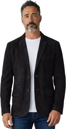 Infinity Leather Mens Italian Black Suede Blazer Jacket - Trabzon Goat Leather - Size X-Small