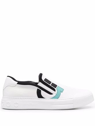 Ferragamo Sneakers senza lacci Gancini - Bianco