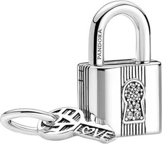Pandora Sterling Silver Padlock and Key Dangle Charm