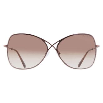 Tom Ford Brown Butterfly Ladies Sunglasses FT0250 48F 63