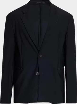 Emporio Armani Men & apos;s Unlined Rice-Stitch Stretch Knit Blazer