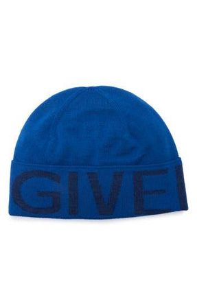 Givenchy Logo Wool Beanie in Ocean Blue at Nordstrom Rack