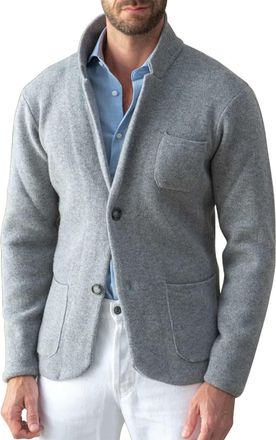 Generic Mens Casual Wool Blazer - Slim Fit Lightweight Single-Breasted Coat - Stylish Grey Cardigan Style Jacket - Soft Comfortable Mens Office Wear Blazer - 