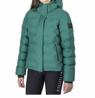 Equiline Cagec Eco-Down Womens Puffer Jacket In Pepper Green