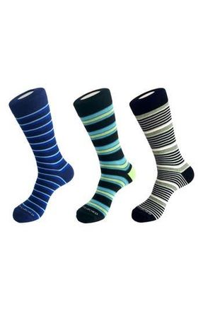 Unsimply Stitched 3-Pack Assorted Stripe Crew Socks in Blue Multi at Nordstrom Rack