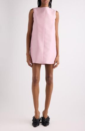 Balenciaga Wool & Silk Faille Minidress in Dusty Pink at Nordstrom, Size 12 Us