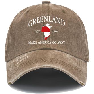 Generic Make America Go Away Hat, Greenland Hat, Make America Go Away Baseball Cap Deep Brown