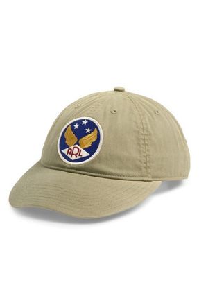 Ralph Lauren Winged Logo Snapback Cotton Twill Ball Cap in Brewster Green at Nordstrom