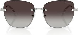 Swarovski 58mm Gradient Square Sunglasses in Silver /Gradient Grey at Nordstrom