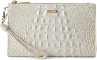 Brahmin Daisy Croc Embossed Leather Wristlet in Chantilly at Nordstrom
