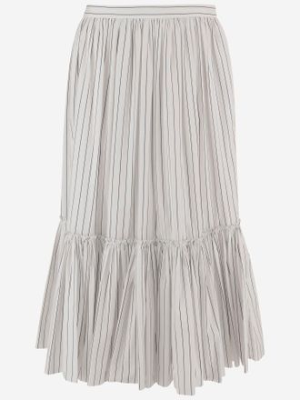 Jil Sander Katoenen Rok Met Gestreept Patroon