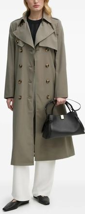 Bruuns Bazaar Trench doppiopetto con cintura - Grigio
