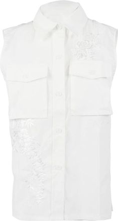P.A.R.O.S.H. Shirts, female, White, Size: XS Camicia c/ricamo