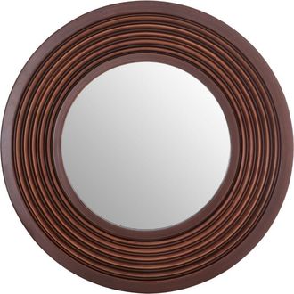 Premier Housewares Oval Wall Mirror/ Brown Mirrors For Bathroom / Bedroom / Garden Walls Fancy Wall Mounted Mirrors For Hallway With Gold And Brown