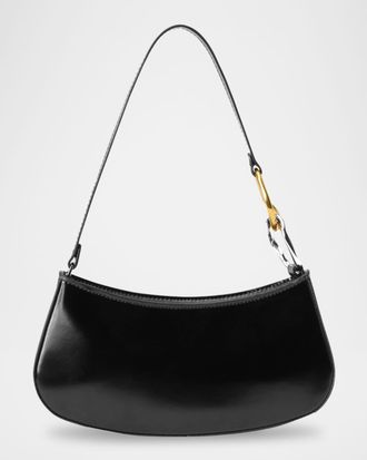 Staud Ollie Zip Leather Shoulder Bag