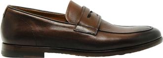 Doucal's Bruin leren Loafer schoenen - Heren - Loafers - Bruin - 40 1/2 EU - Leer - Schoenen