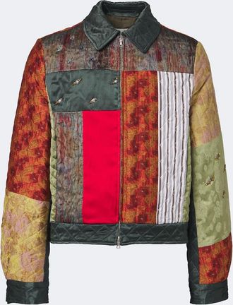 Dries Van Noten Embellished patchwork blouson jacket