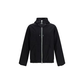 sacai Black Wool Oves Aries Full-Length Mens Jacket