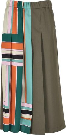 Max Mara Gabardine Rok in Kleur 002 - Dames - Midirokken - Veelkleurig - M - Rokken
