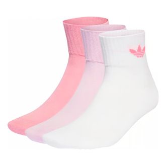 adidas (WMNS) adidas Mid-Cut Crew Socks 3 Pairs White Orchid Fusion Bliss Pink IL5027