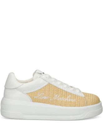 Love Moschino logo-embroidered sneakers - Neutrals
