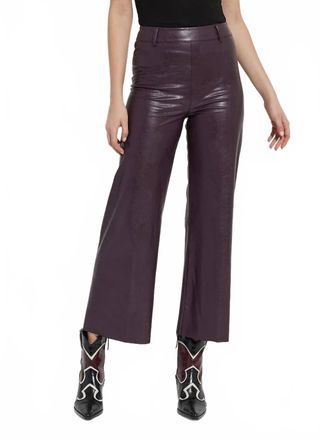 Lyss&eacute; Hi Waist Vegan Leather Wide Leg Pants In Double Espresso