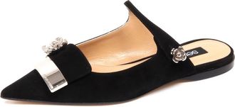 Sergio Rossi Suede schoen sandaal model A8121O - Dames - Slip ons - Zwart - 36 1/2 EU - Schoenen