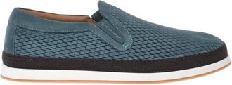 Baldinini Perforated Suede Slip-On Loafer - Heren - Loafers - Blauw - 43 1/2 EU - Leer - Schoenen