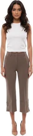 Alberto Biani Beige Slim Flat Front Pants