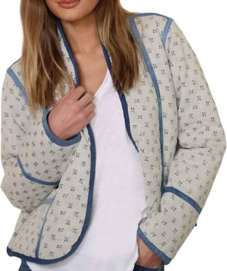 Dylan Denim Gracie Reversible Jacket In White/blue