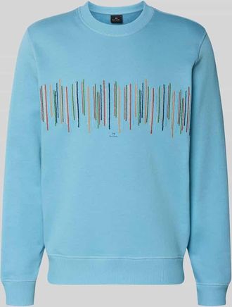 Paul Smith Sweatshirt mit Motiv-Stitching in Hellblau, Gr&ouml;&szlig;e XL