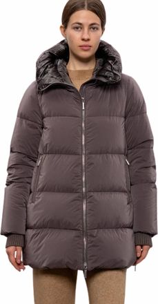 Moorer Hooded Down Coat In Marrone