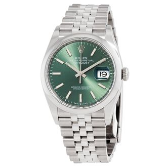 Rolex Datejust 36 Mint Green Dial Automatic Mens Stainless Steel Jubilee Watch M126200-0023