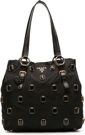Prada Pre-owned Prada Tessuto Pietre Jeweled Tote Ladies J8JQ09COCFXHFY84