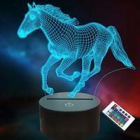 OEM L&aacute;mpara De Noche Con Dise&ntilde;o De Caballo, 16 Colores Cambiantes Y Mando A Distancia. Ideal Como Regalo Para La Habitaci&oacute;n De Una Ni&ntilde;a, Cumplea&ntilde;os, Vacac