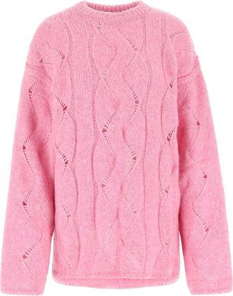 Low Classic Pink Alpaca Blend Oversize Sweater