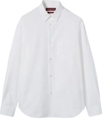 Gucci Casual Shirts, male, White, Size: M Oxford Cotton Shirt with Web