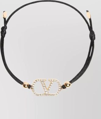 Valentino Garavani crystal-embellished logo-detail bracelet