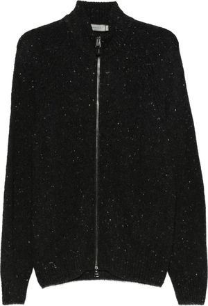 Canali Cardigan con zip - Nero